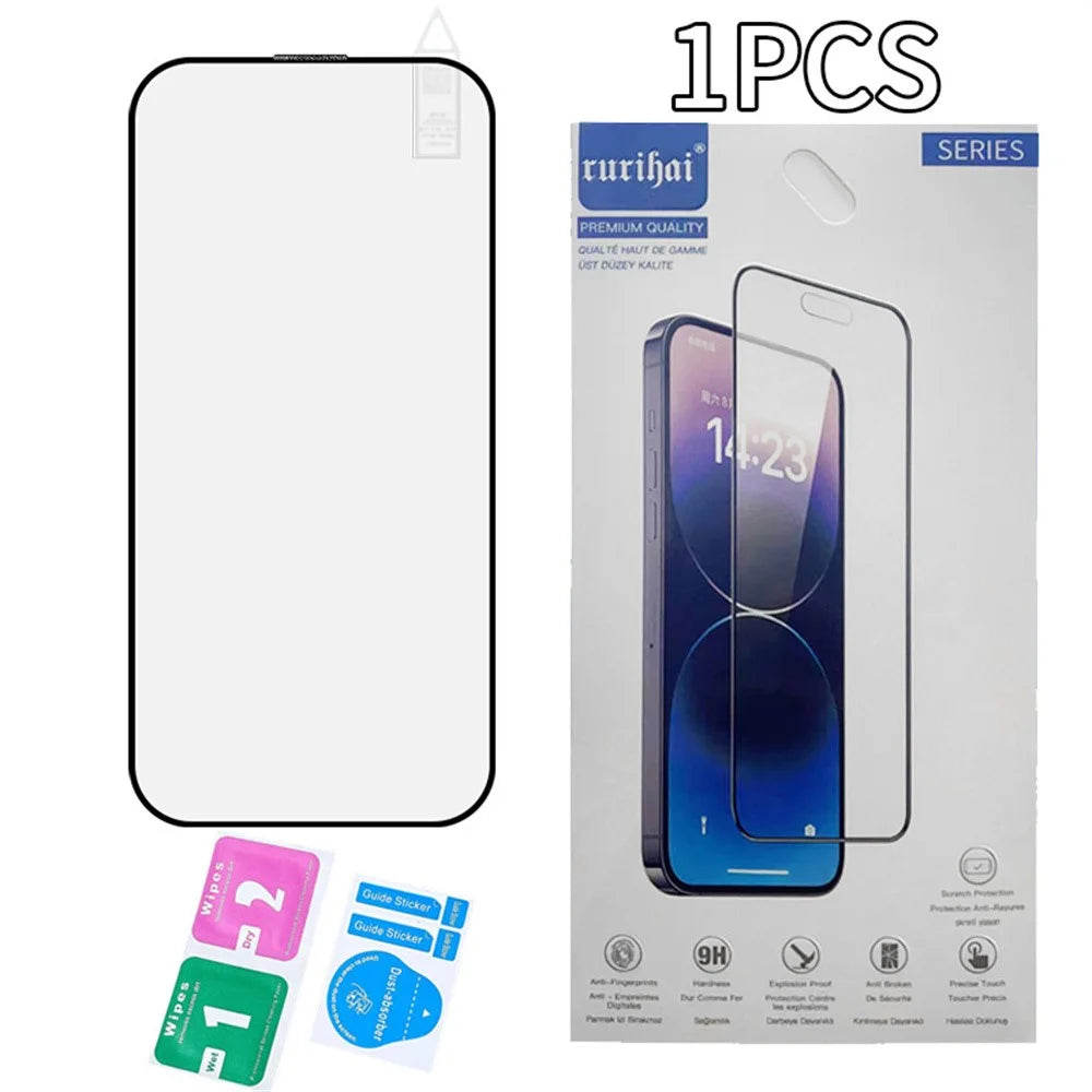 RURIHAI For iPhone 16 Plus Screen Protector Secondary Hardening High Aluminium-Silicon Glass Film - 5