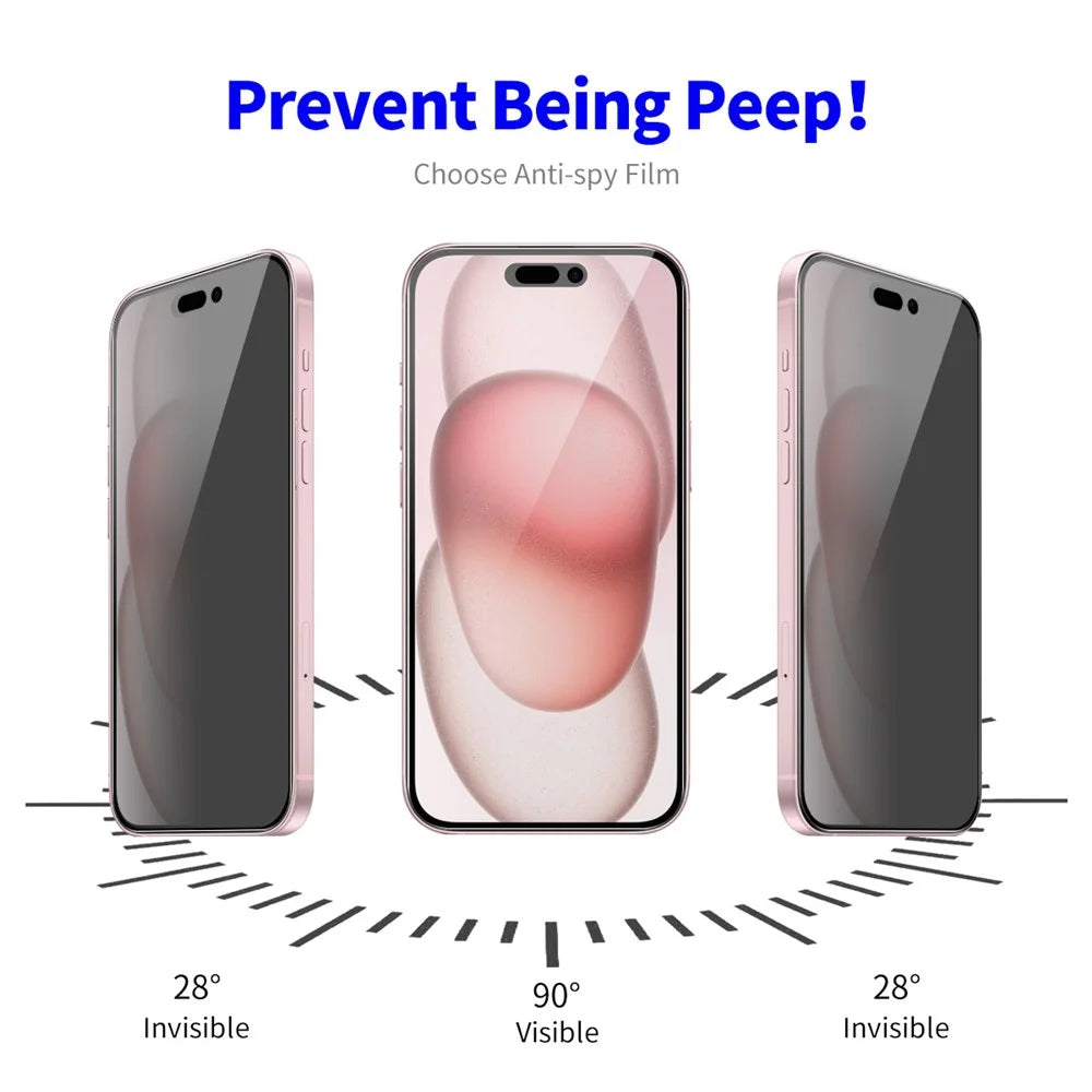 ENKAY HAT PRINCE 5Pcs For iPhone 16 Anti-Spy Privacy Screen Protector Silk Printing Film - 3