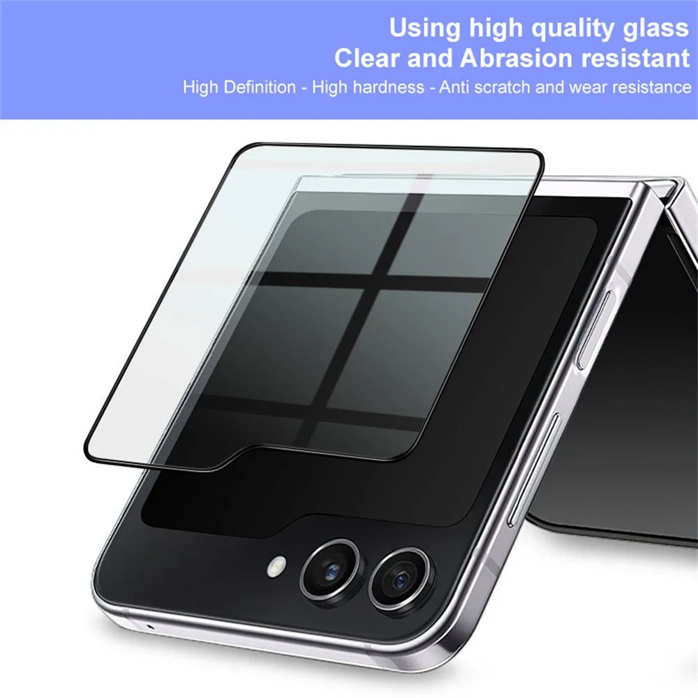 IMAK 1 Set For Samsung Galaxy Z Flip6 5G Rear Small Screen Protector Tempered Glass Back Cover - 4