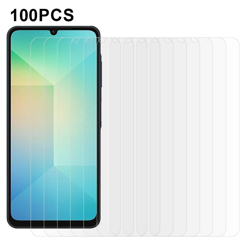 100Pcs for Samsung Galaxy A08 5G / A08 4G / A07 4G / A07 5G / F06 5G / M06 5G / A06 4G / A06 5G Screen Protector Anti-Scratch Tempered Glass Film (No Package, with Wipes Set, Dust-absorber, Guide Sticker) - 1