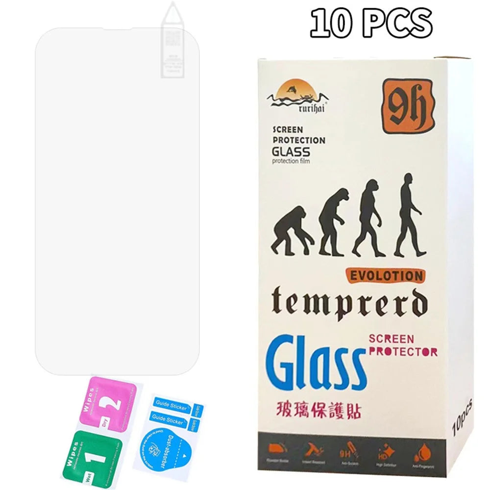RURIHAI 10Pcs For iPhone 16 Pro Max Screen Protector Anti-Scratch HD Clear 0.26mm 2.5D - 5