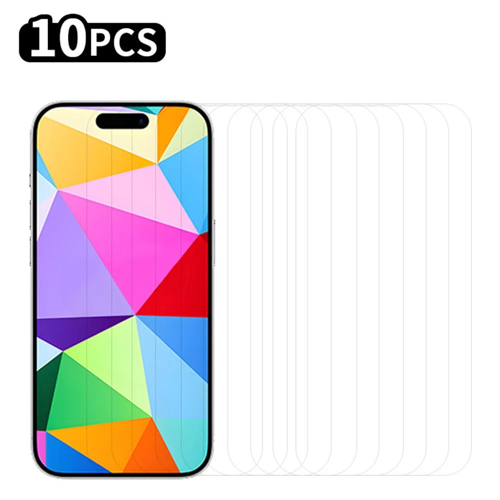 RURIHAI 10Pcs For iPhone 16 Pro Screen Protector Anti-Scratch HD Clear 0.26mm 2.5D - 1
