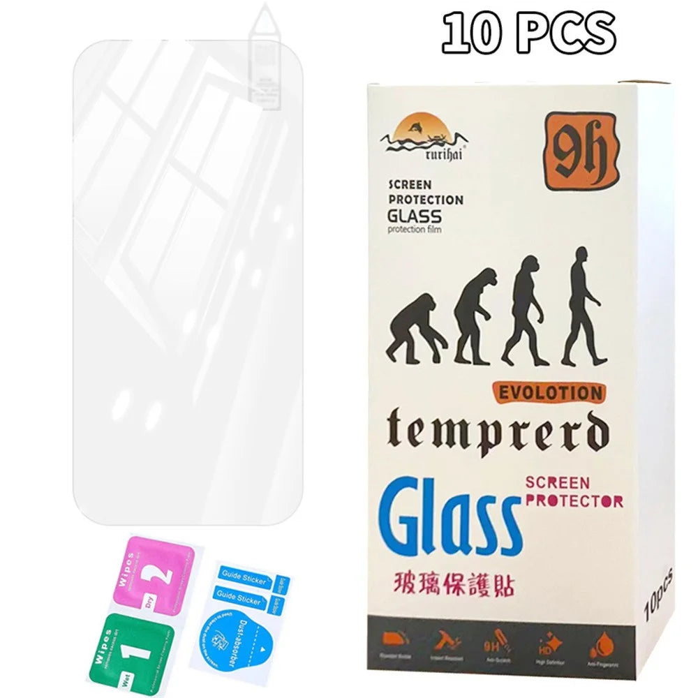 RURIHAI 10Pcs For iPhone 16 Plus Screen Protector Anti-Scratch HD Clear 0.26mm 2.5D - 5