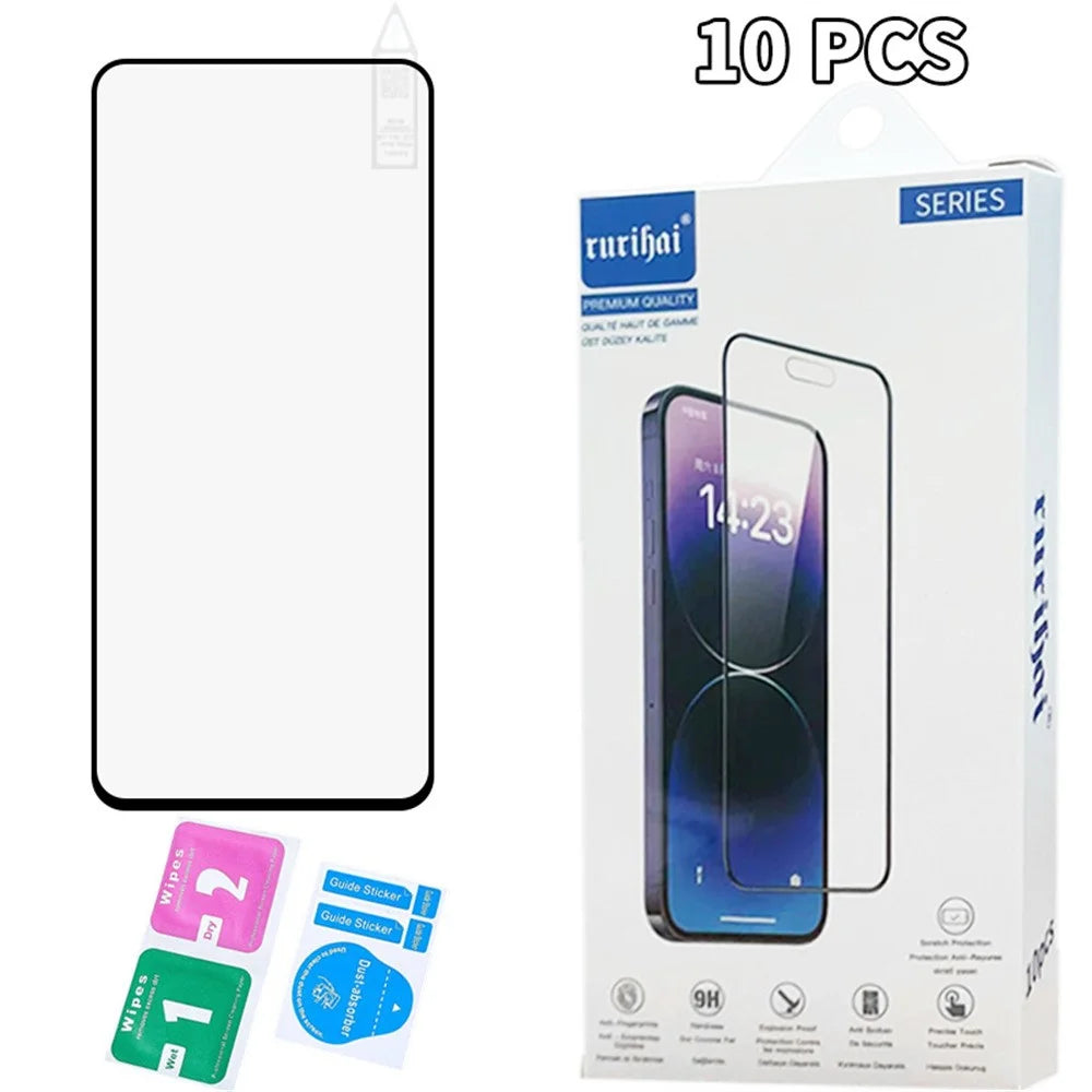 RURIHAI 10Pcs For Motorola Moto G45 5G / G34 5G High Aluminium-Silicon Glass Film 0.26mm 2.5D Secondary Hardening Screen Protector - 6