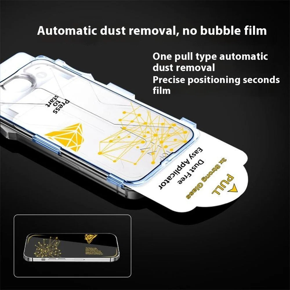 MOCOLO 50Pcs For iPhone 16 Screen Protector Silk Printing Tempered Glass Film with Easy Installation Tool - Black - 3