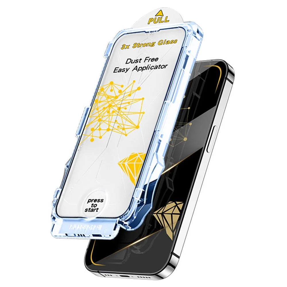 MOCOLO 50Pcs For iPhone 16 Plus Screen Protector Silk Printing Tempered Glass Film with Easy Installation Tool - Black - 2