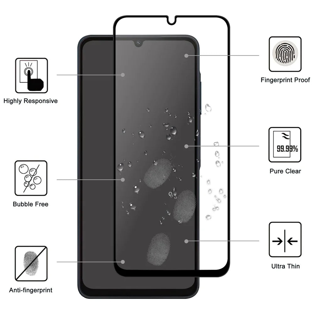 For Samsung Galaxy A06 4G / A06 5G AGC Tempered Glass with Black Edge Full Glue Full Coverage Screen Protector - 2