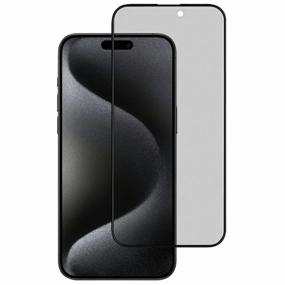 KZDOO For iPhone 15 Pro Max Anti-Peep Tempered Glass Screen Protector Full Glue Silk Printing Screen Film - 1