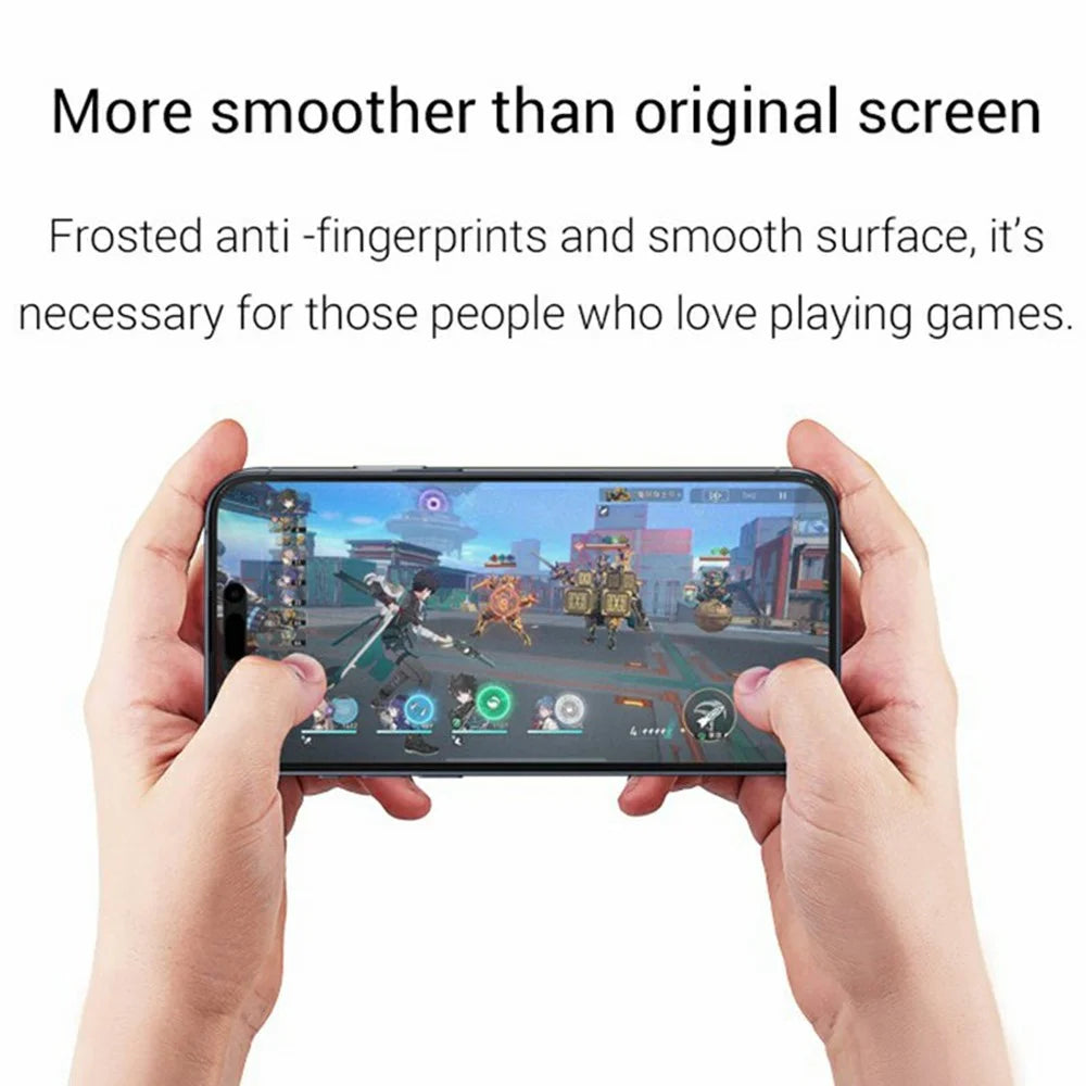 KZDOO For iPhone 16 Plus / 15 Plus / 14 Pro Max AG Matte Screen Protector Anti-Fingerprint Tempered Glass Film Anti-Glare Full Glue Silk Printing - 3
