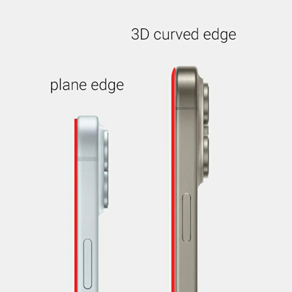 KZDOO For iPhone 16  /  15  /  14 Pro Anti-Dust Clear Screen Protector 3D Curved AB Glue Tempered Glass Film - 3