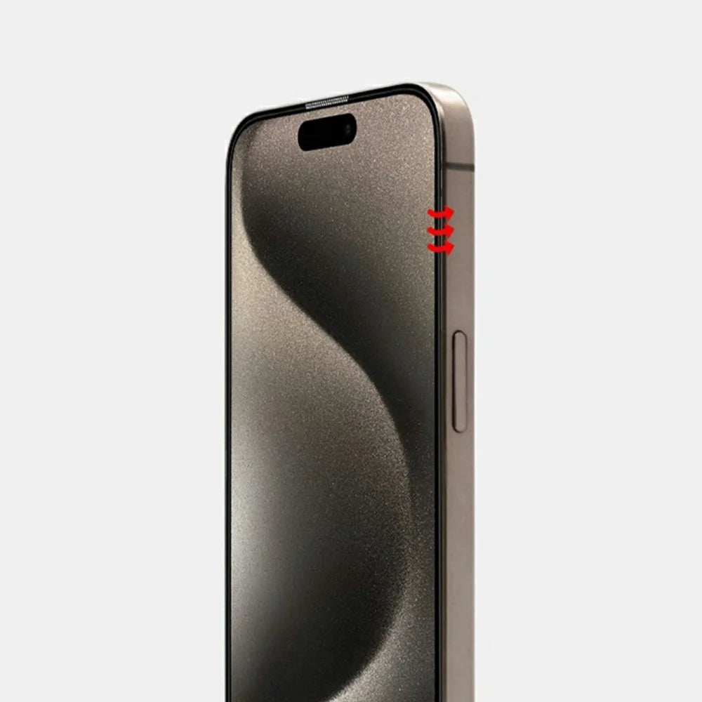 KZDOO For iPhone 16  /  15  /  14 Pro Anti-Dust Clear Screen Protector 3D Curved AB Glue Tempered Glass Film - 5