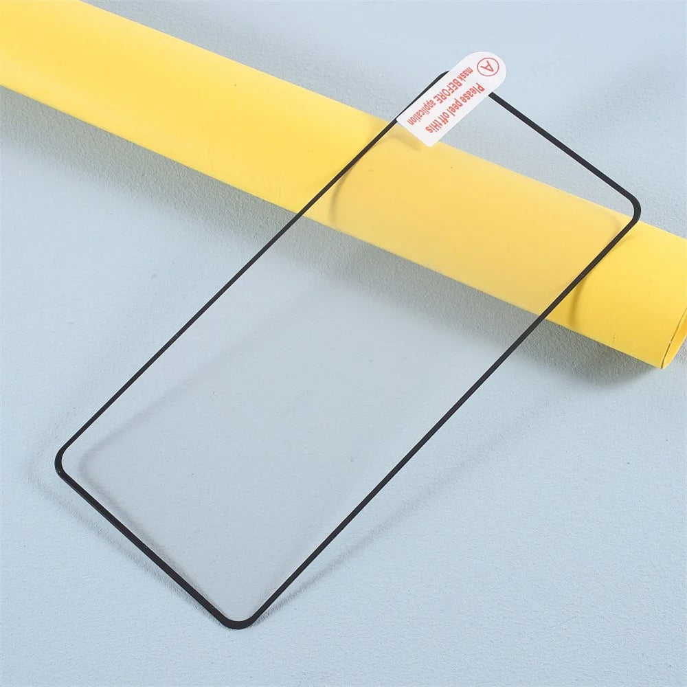 For Motorola Moto G35 5G Tempered Glass Electroplating Anti-Fingerprint Silk Printing Full Glue Screen Protector - 6