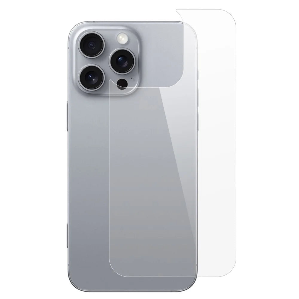 For iPhone 16 Pro Max Tempered Glass Phone Back Protector 0.3mm Arc Edge HD Clear Back Film - 1
