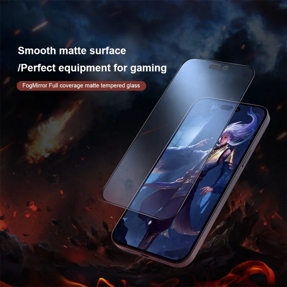 NILLKIN Screen Protector for iPhone 14 Pro, FogMirror Series Anti-explosion Full Coverage Matte Tempered Glass Film - 2