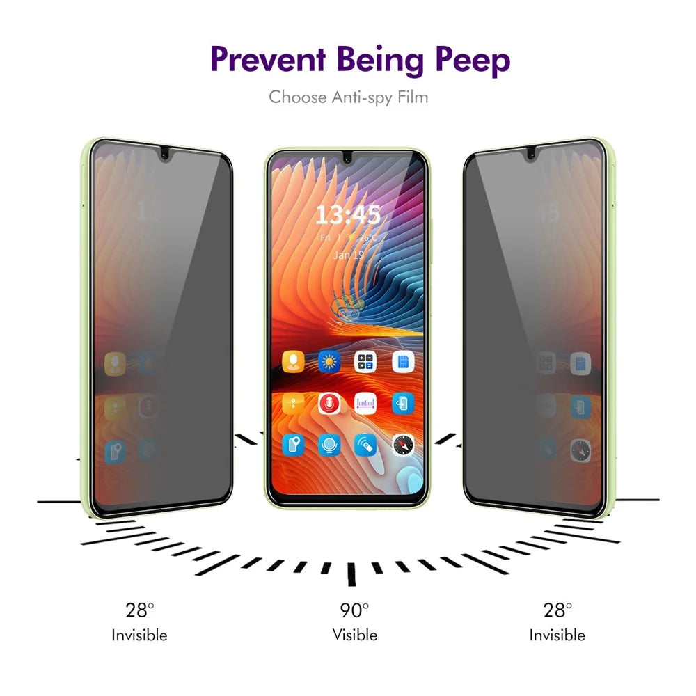 ENKAY HAT PRINCE For Samsung Galaxy A06 4G / A06 5G 2Pcs Privacy Screen Protector  28-degree Anti-Spy Tempered Glass - Black - 3