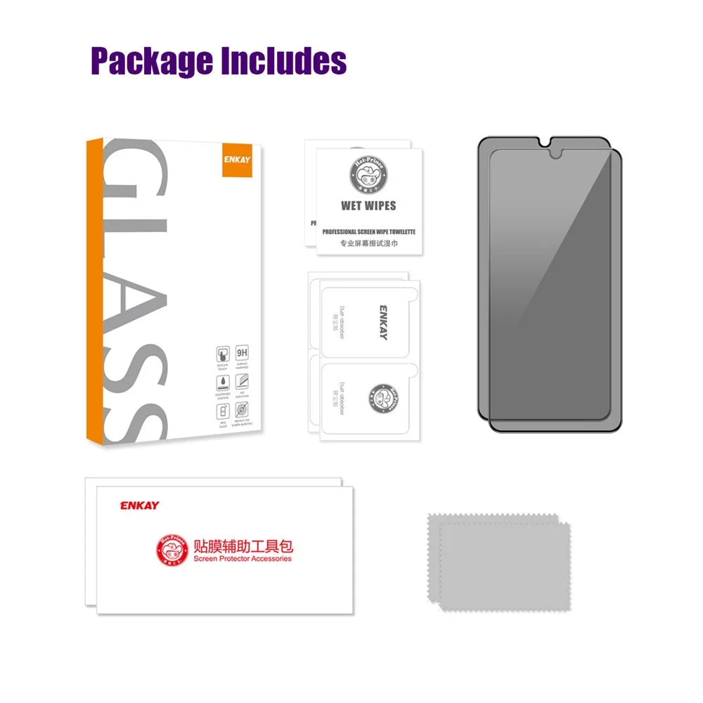 ENKAY HAT PRINCE For Samsung Galaxy A06 4G / A06 5G 2Pcs Privacy Screen Protector  28-degree Anti-Spy Tempered Glass - Black - 7