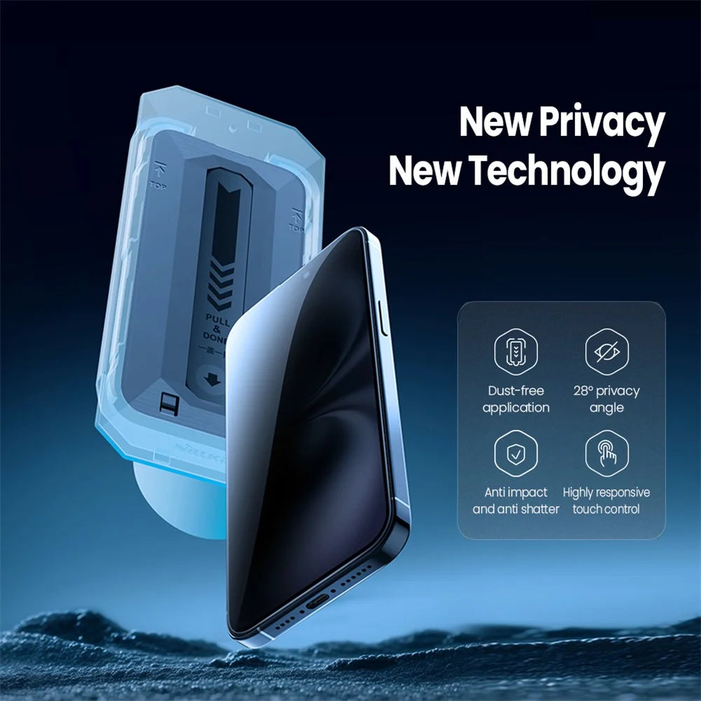 NILLKIN For iPhone 16 Plus Anti-Peep Screen Protector Anti-Scratch AGC Glass Full Screen Film - 6