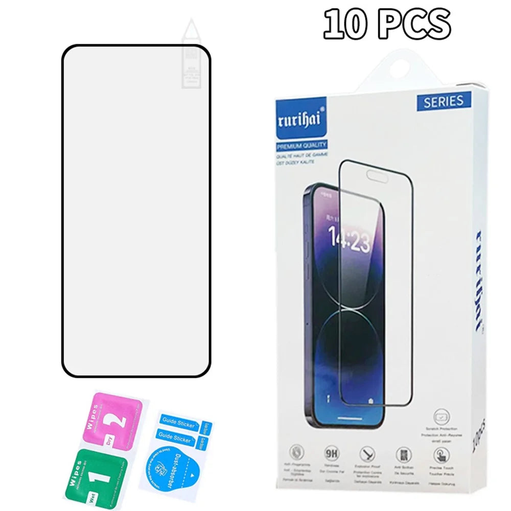 RURIHAI 10Pcs For Motorola Moto G35 5G High Aluminium-Silicon Glass Film 0.26mm 2.5D Secondary Hardening Screen Protector - 5