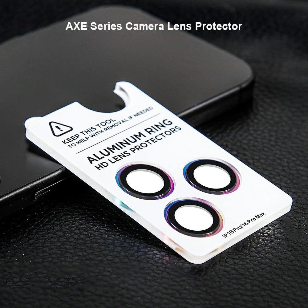 XUNDD For iPhone 16 Pro / 16 Pro Max Camera Lens Protector Color Ring Ultra Clear Cell Phone Medium Alumina Glass Lens Film - 2