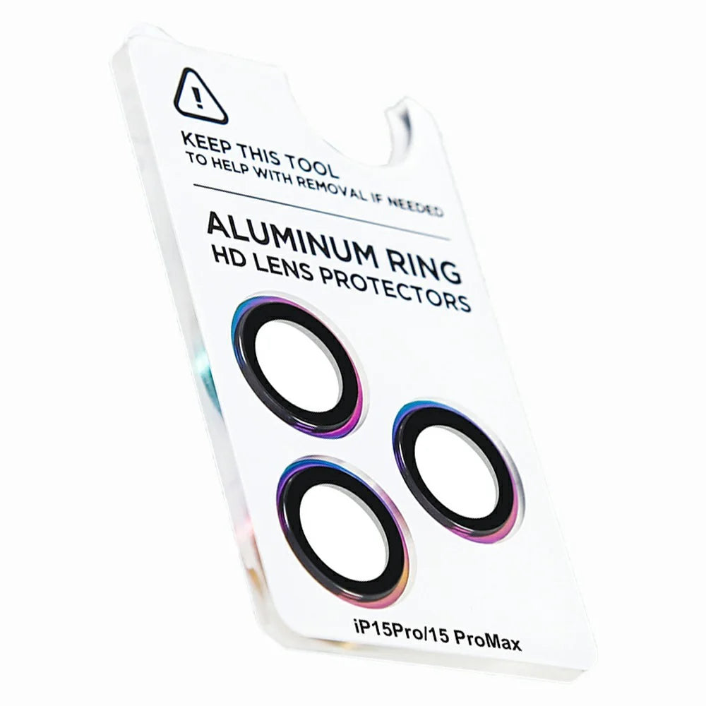 XUNDD For iPhone 15 Pro  /  15 Pro Max Camera Lens Protector Color Ring Ultra Clear Cell Phone Medium Alumina Glass Lens Film - 1