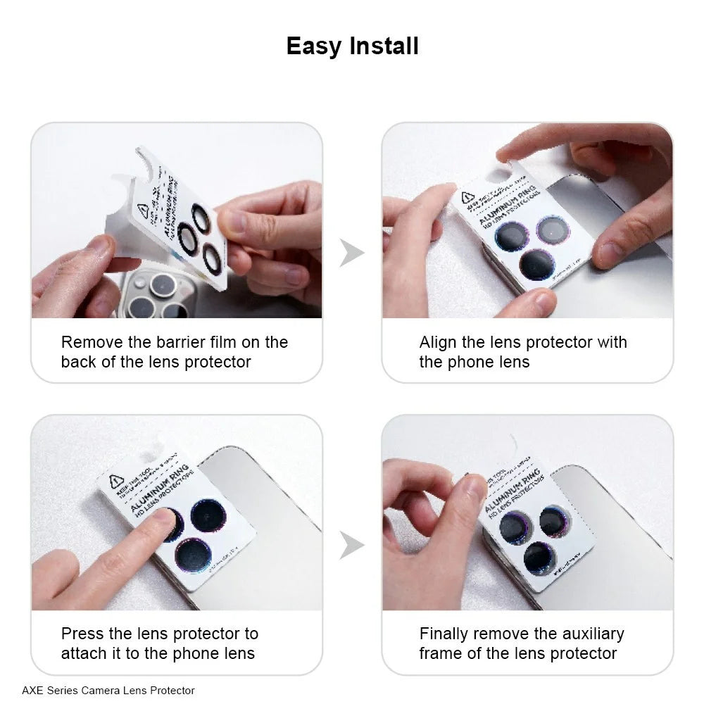 XUNDD For iPhone 15 / 15 Plus Camera Lens Protector Ultra Clear Full Covering Cell Phone Medium Alumina Glass Lens Film - 3