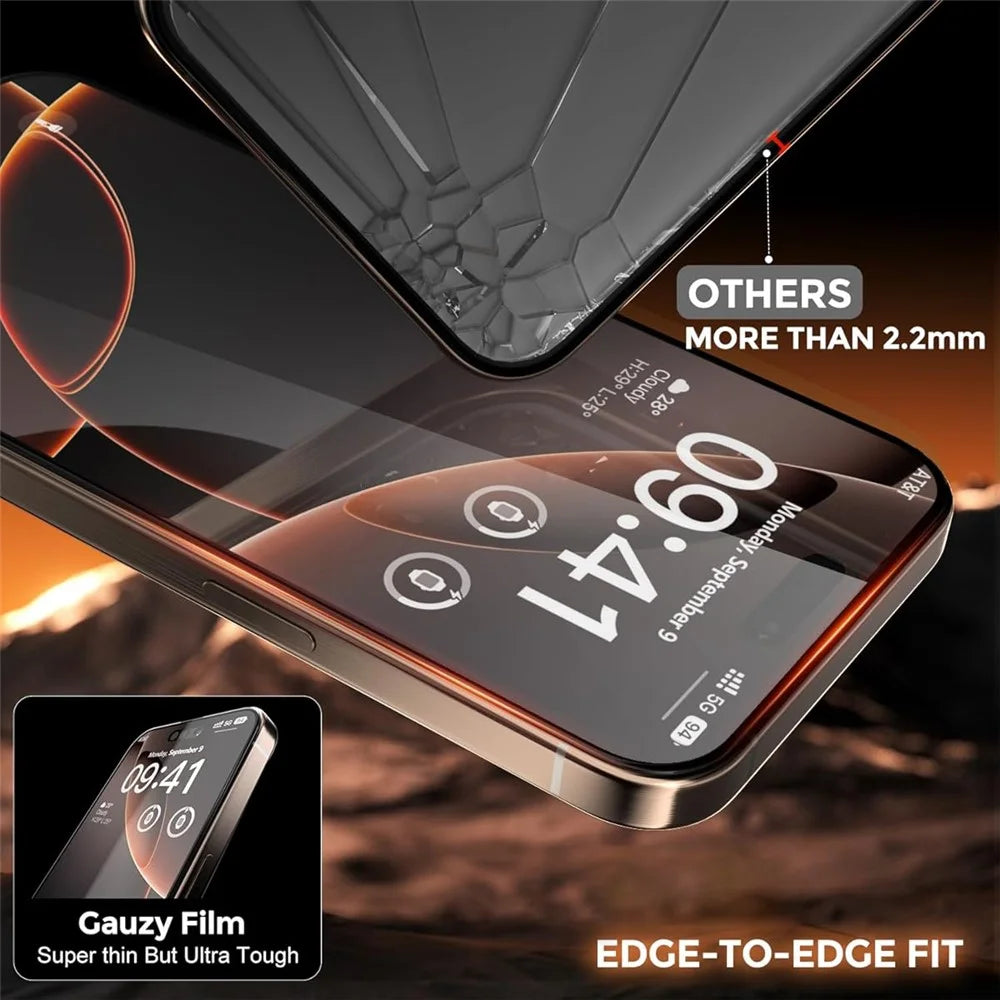 For iPhone 13 Tempered Glass Ultra Clear Screen Protector with Dust-Proof Net - 5