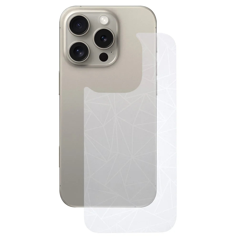 For iPhone 16 Pro Back Screen Protector Soft PET Film Diamonds Pattern - 1