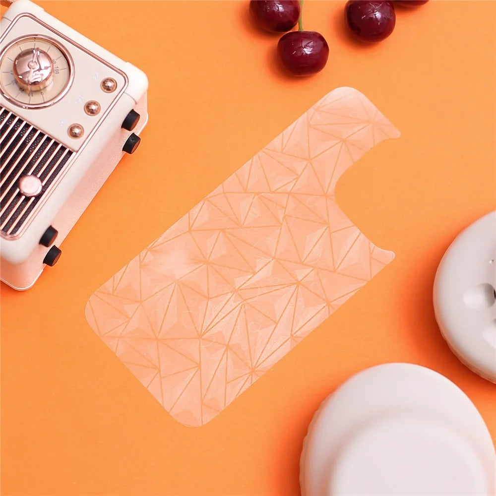 For iPhone 16 Pro Back Screen Protector Soft PET Film Diamonds Pattern - 3