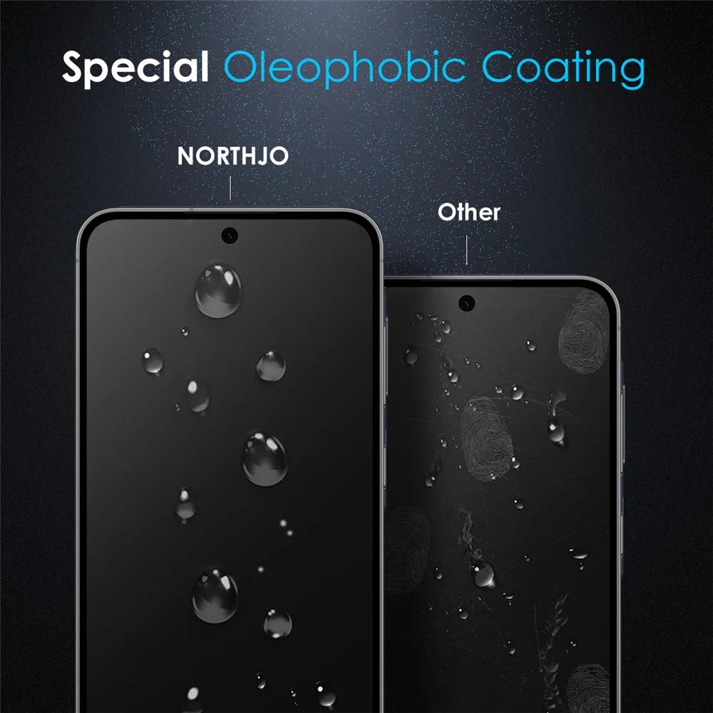 NORTHJO A++ For Samsung Galaxy S25 Privacy Screen Protector Support Fingerprint Unlock High Aluminium-Silicon Glass 0.3mm Film - 5