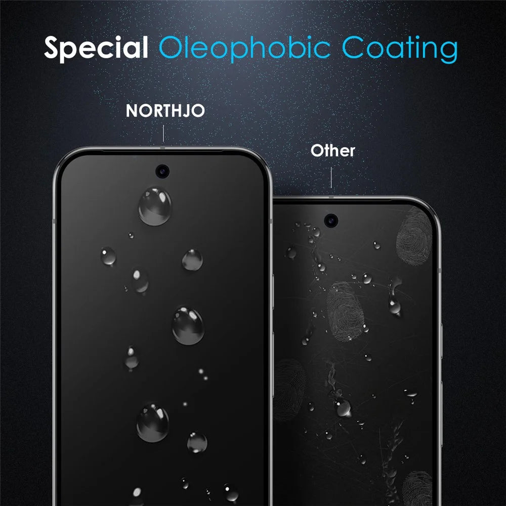 NORTHJO A++ For Google Pixel 9 Pro XL Screen Protector Support Fingerprint Unlock Silk Printing High Aluminum-Silicon Glass Film, Black - 5