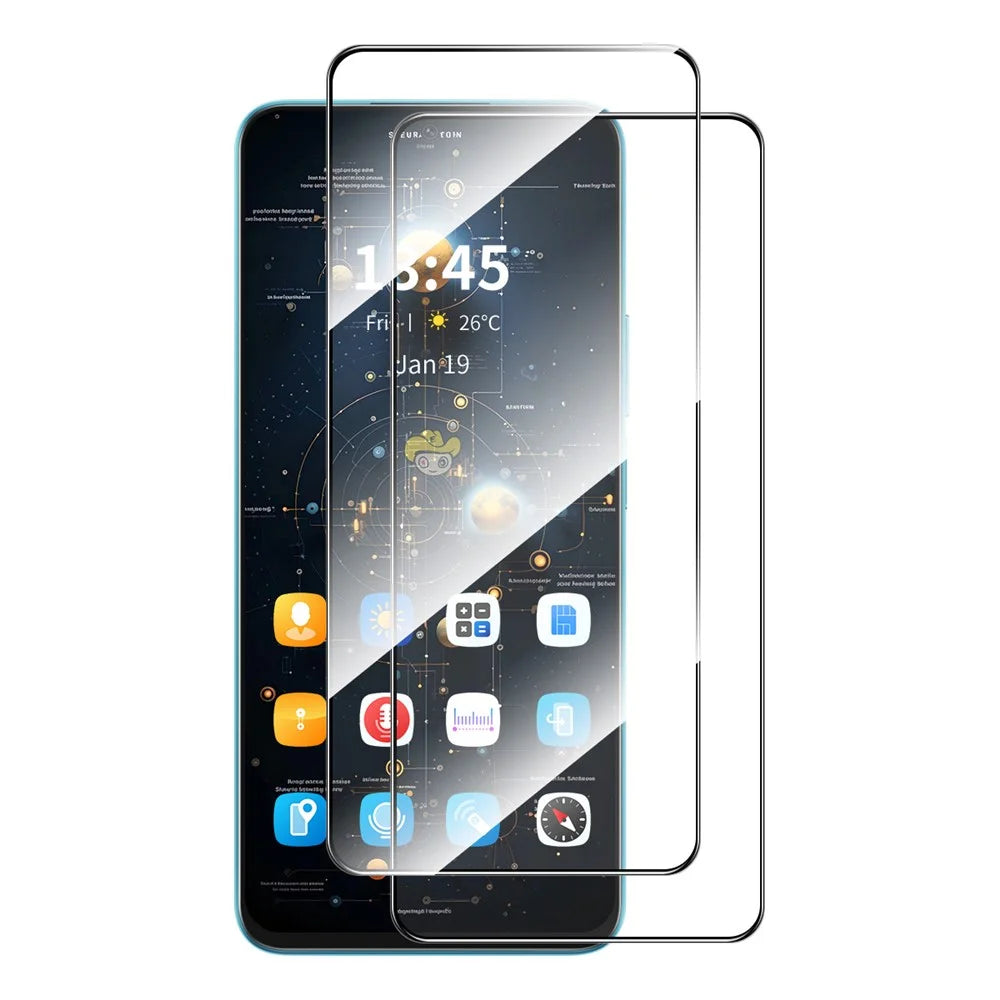 ENKAY HAT PRINCE For Motorola Moto G75 5G 2Pcs Screen Protector   9H Silk Printing 0.26mm Tempered Glass - Transparent - 1