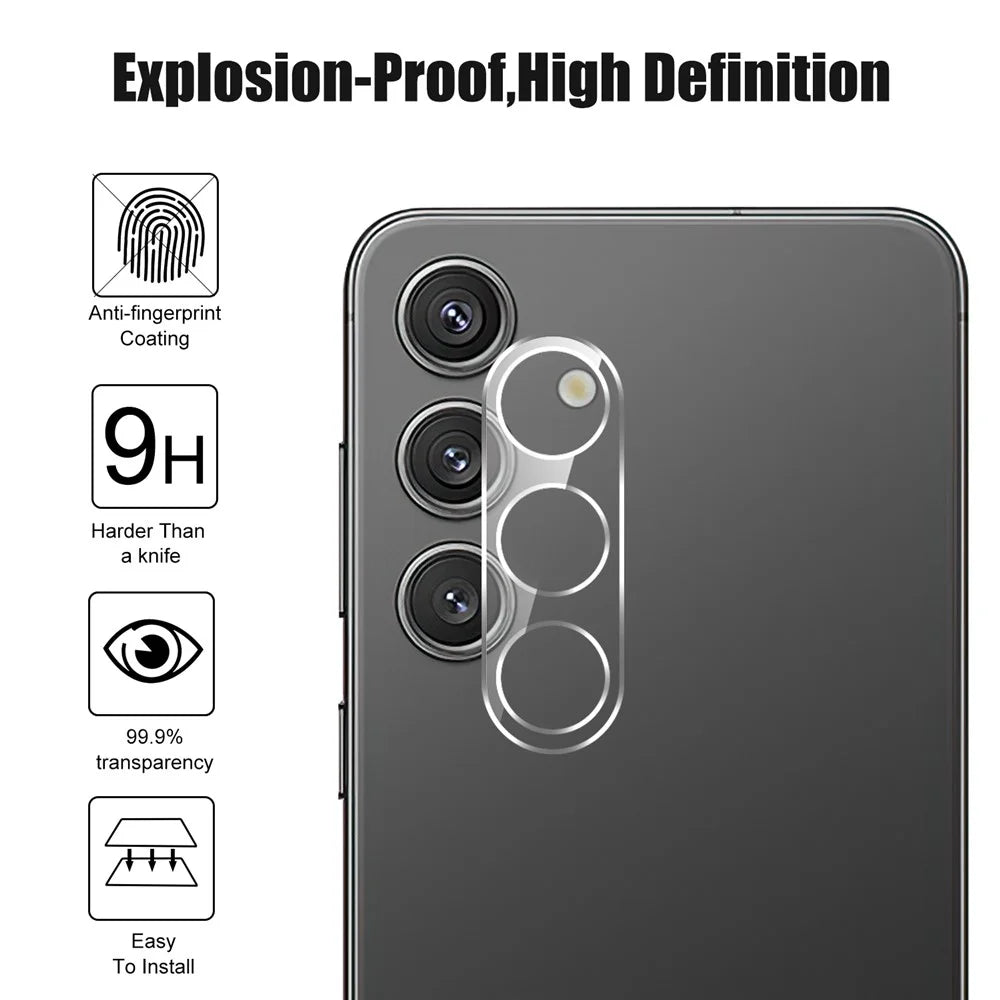 For Samsung Galaxy S25 Camera Lens Protector Arc Edge Clear Tempered Glass Film - 4