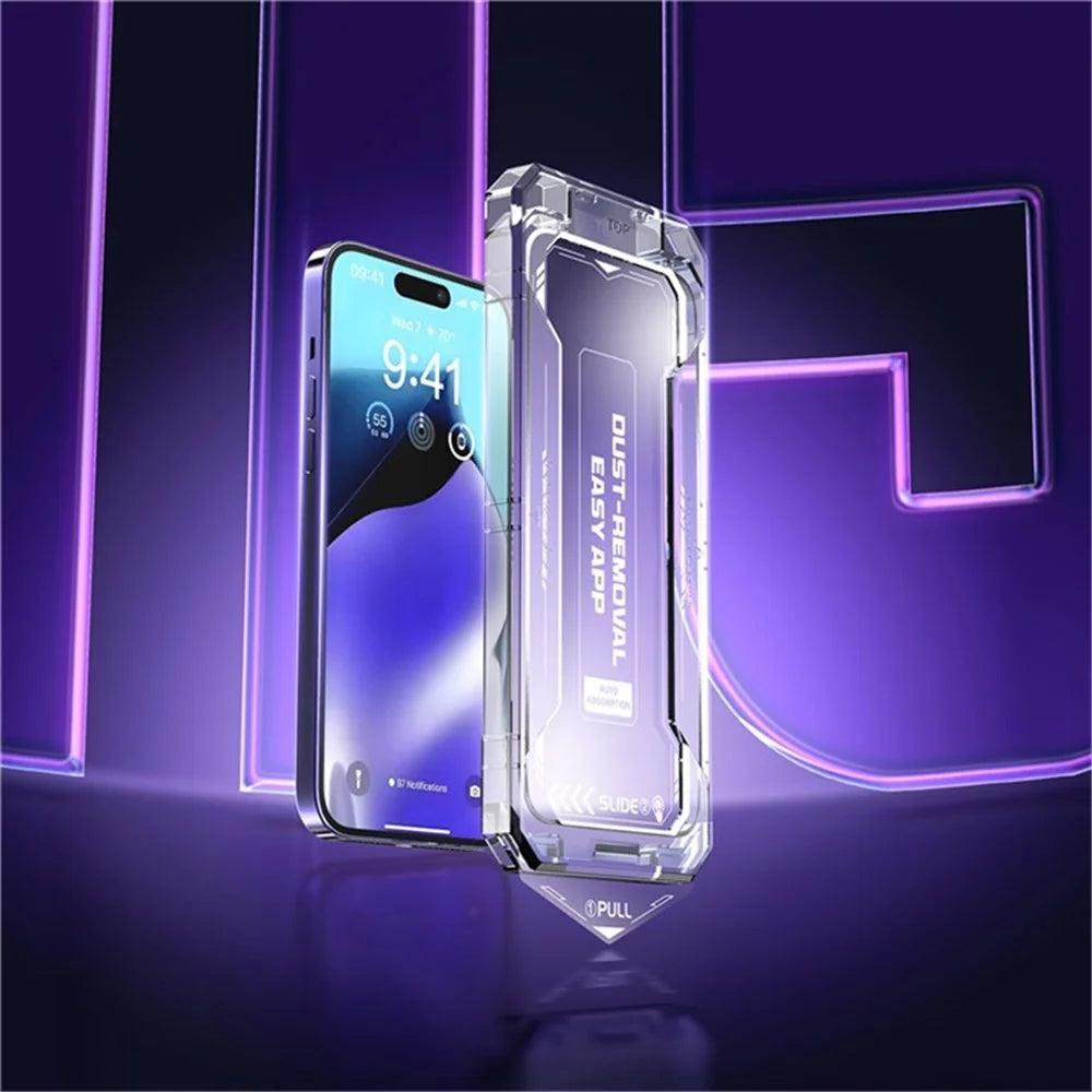 For iPhone 16 Plus Anti-Spy Full Screen Protector Auto-Dust Removal Tempered Glass Film - 2