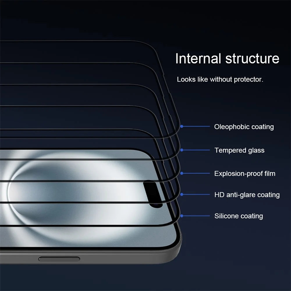 NILLKIN 3D CP+MAX For iPhone 16 Screen Protector Full Coverage Anti Explosion AGC Glass Film - 7