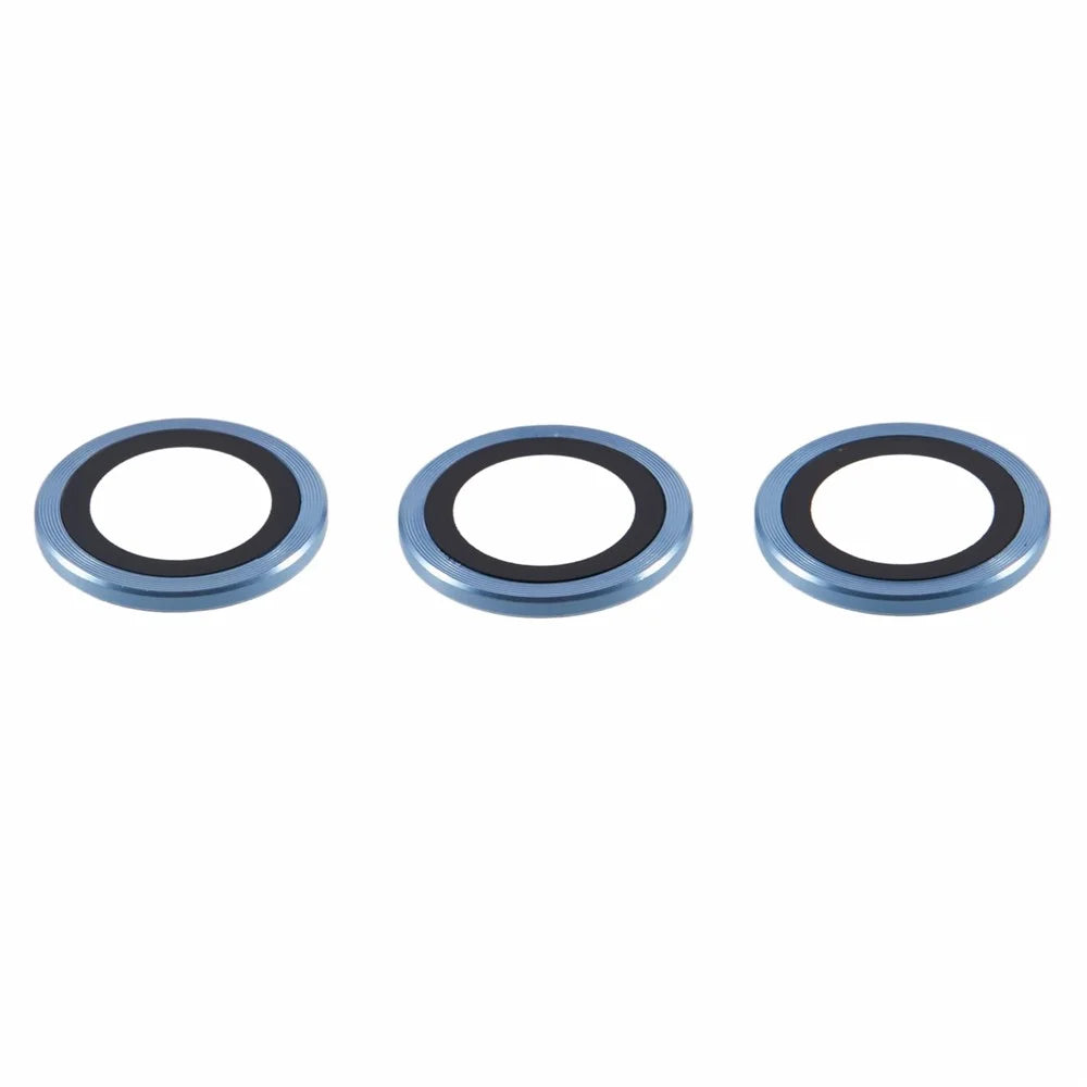 For Samsung Galaxy S25 Camera Lens Protector Set Electroplating Metal + Tempered Glass Individual Lens Film - Blue - 3