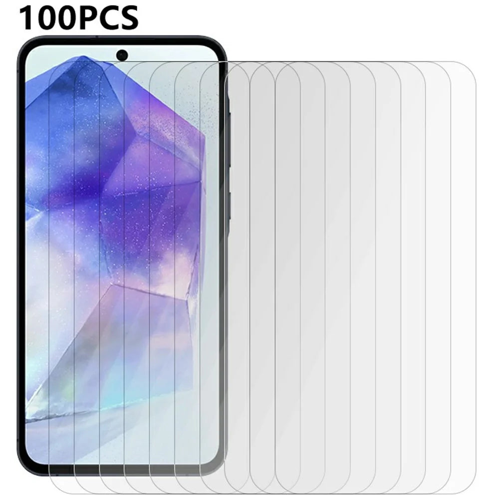 100Pcs For Samsung Galaxy A56 5G / A36 5G Screen Protector Anti-Scratch Tempered Glass Film (No Package, with Wipes Set, Dust-absorber, Guide Sticker) - 1