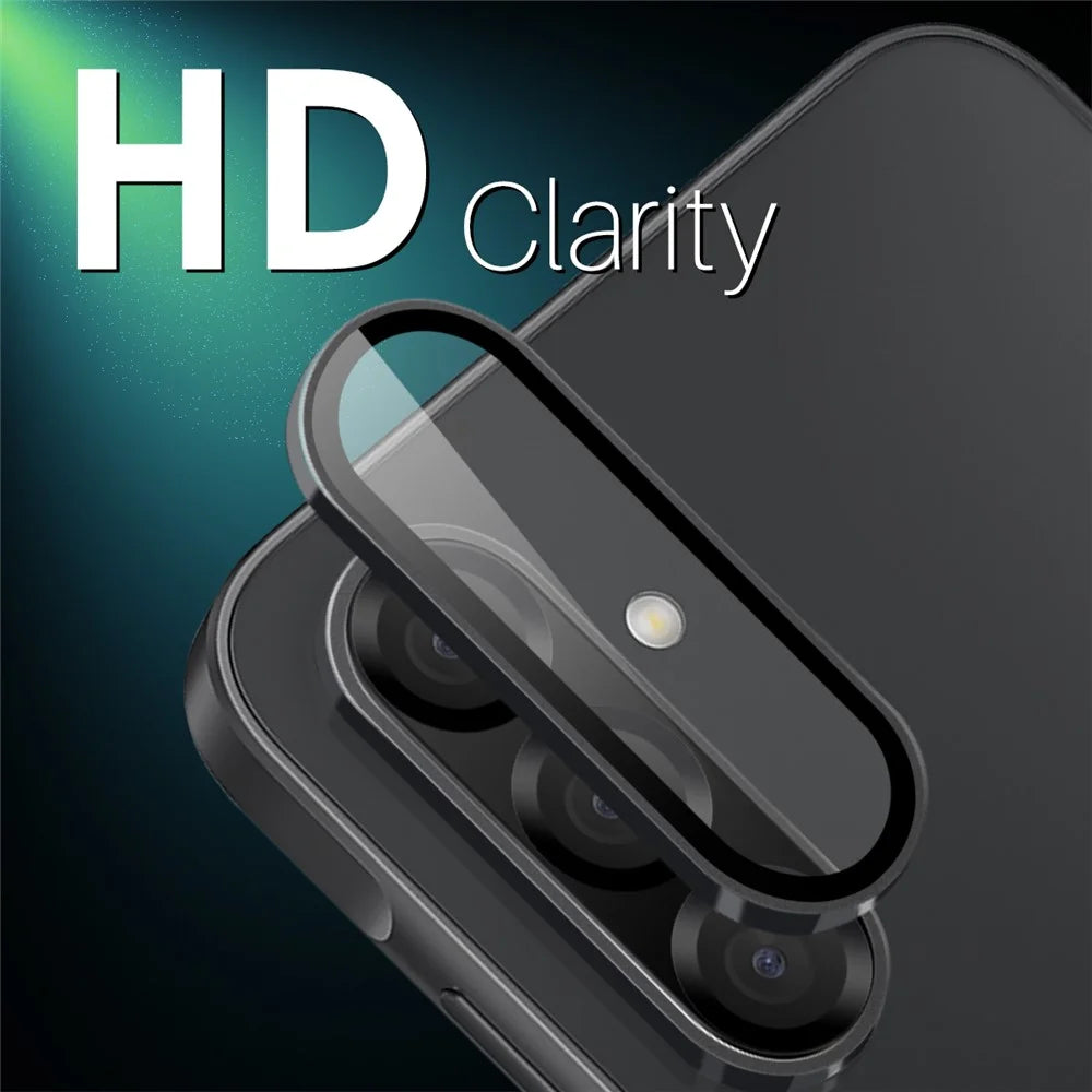 NORTHJO 1 Set For Samsung Galaxy A56 5G Tempered Glass Camera Lens Film CD Veins Metal Ring Lens Guard - Black - 2