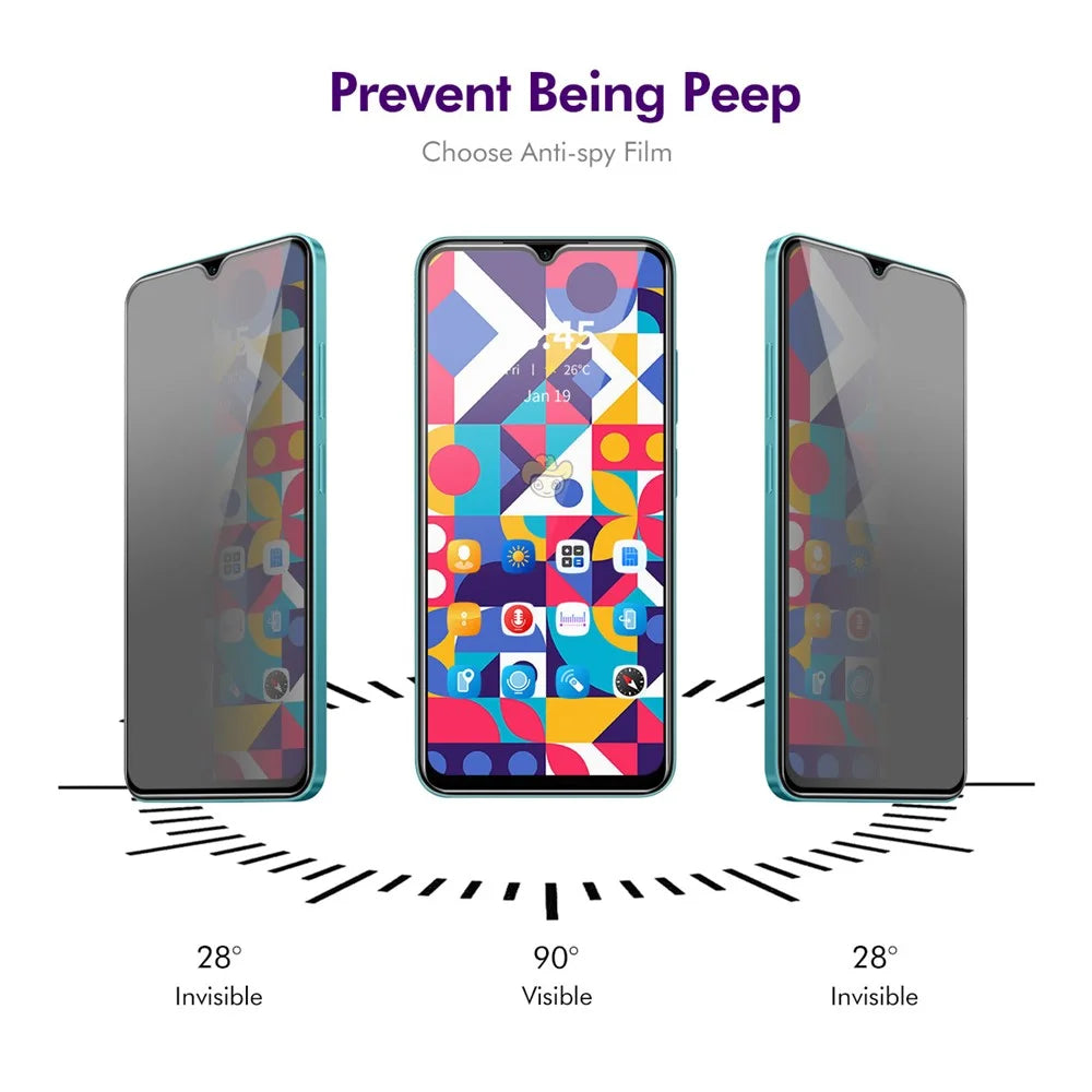ENKAY HAT PRINCE For Samsung Galaxy A26 5G Privacy Screen Protector  28-degree Anti-Spy Tempered Glass - Black - 3