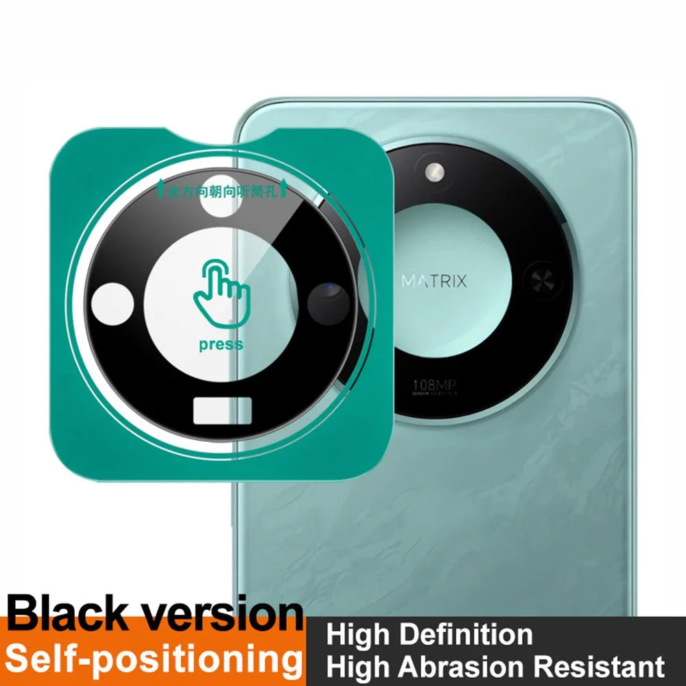 IMAK For Honor X60 5G Tempered Glass Camera Lens Protector with Self-Positioning Frame (Black Version) - 3