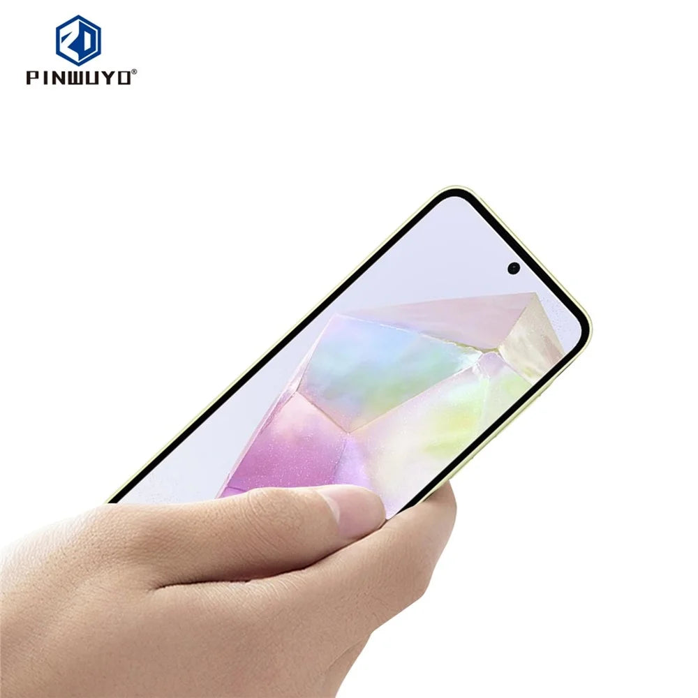 PINWUYO For Samsung Galaxy A56 5G / A36 5G Tempered Glass Film  Explosion-Proof 9H 3D Full Screen Protector - Black - 2