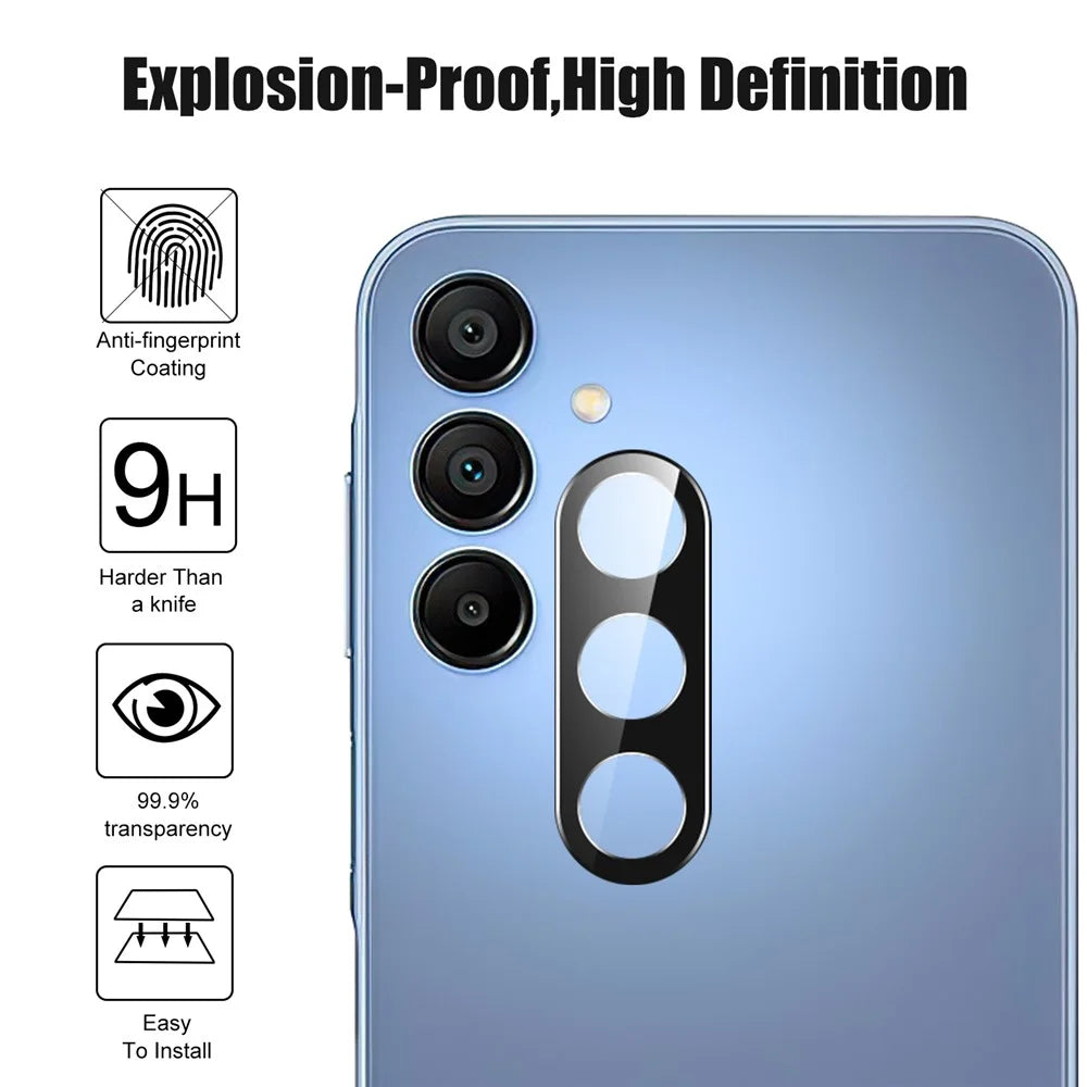 For Samsung Galaxy S25 Camera Lens Protector Black Tempered Glass Lens Film - 3