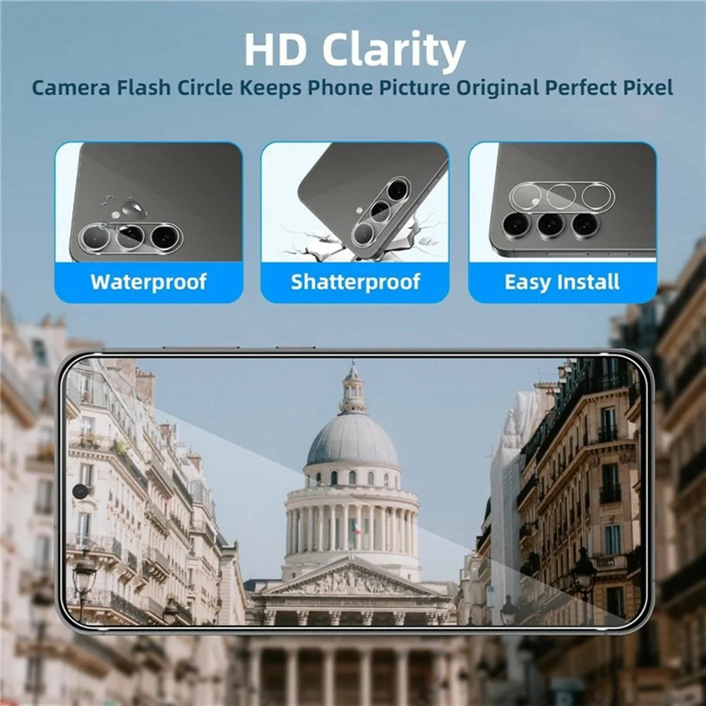 2Pcs For Samsung Galaxy A56 5G Screen Protector 2.5D Arc Edge High Clarity Tempered Glass Film with Camera Lens Film - 2