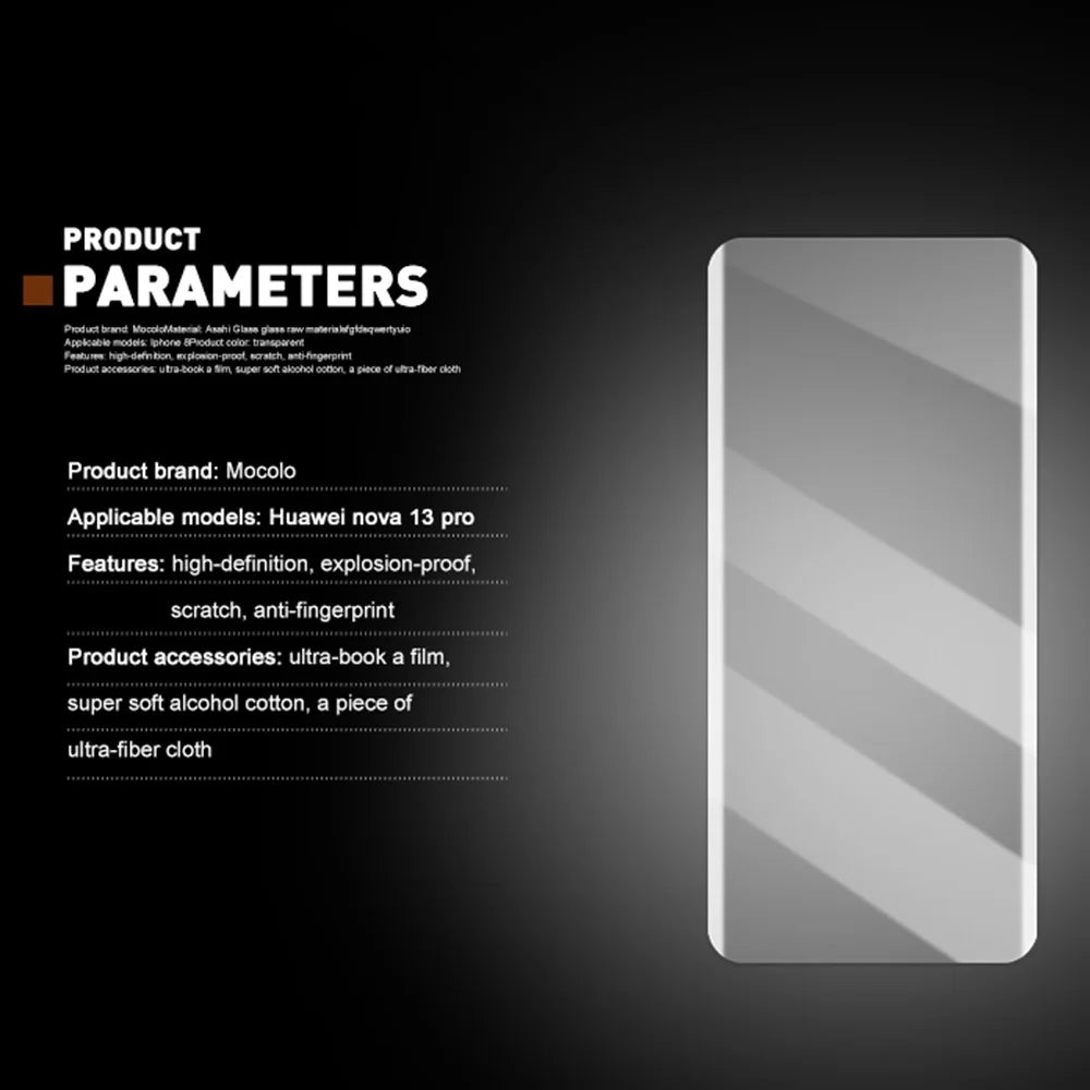 MOCOLO For Huawei nova 13 Pro 5G Screen Protector Tempered Glass UV Liquid Film 3D Curved Full Coverage - 6