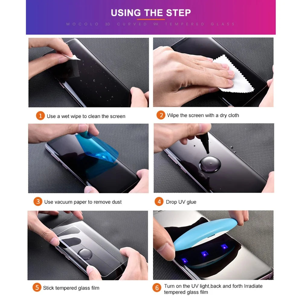 MOCOLO For Huawei Mate 70 Pro Screen Protector Tempered Glass UV Liquid Film 3D Curved Full Coverage - 7