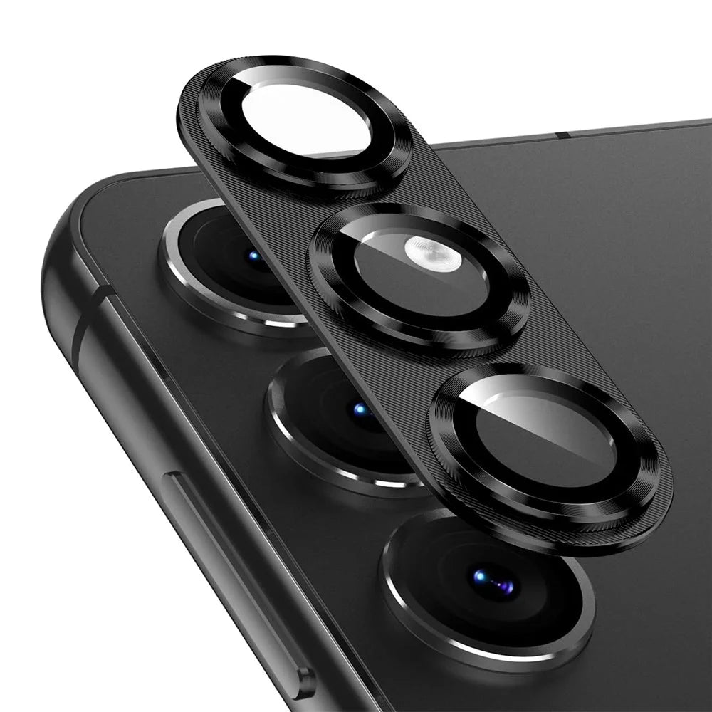 ENKAY HAT PRINCE For Samsung Galaxy S25 Camera Lens Protector   Aluminium Alloy + Tempered Glass Lens Film - Black - 1