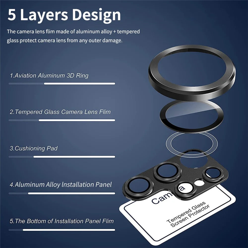 ENKAY HAT PRINCE For Samsung Galaxy S25 Camera Lens Protector   Aluminium Alloy + Tempered Glass Lens Film - Black - 5