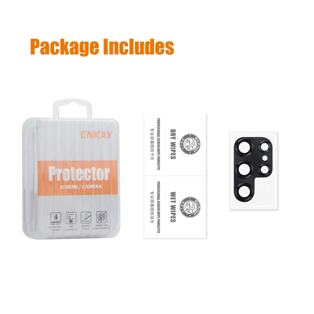 ENKAY HAT PRINCE For Samsung Galaxy S25 Camera Lens Protector   Aluminium Alloy + Tempered Glass Lens Film - Black - 6