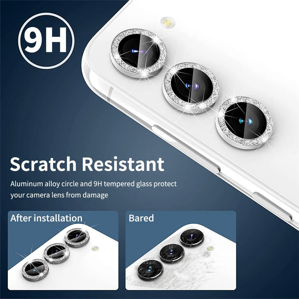 ENKAY HAT PRINCE For Samsung Galaxy S25+ Camera Lens Protector  Glitter Decor Tempered Glass Lens Film - Black - 2