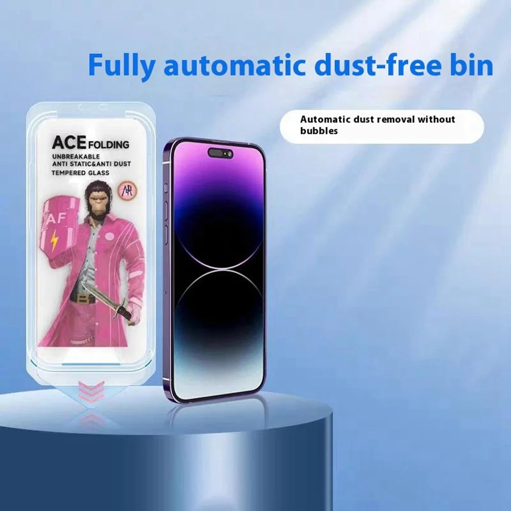 ESHMILY For iPhone 15 Pro Screen Protector 2.5D Matte High Aluminium-Silicon Glass Film with Easy Installation Tool - 4