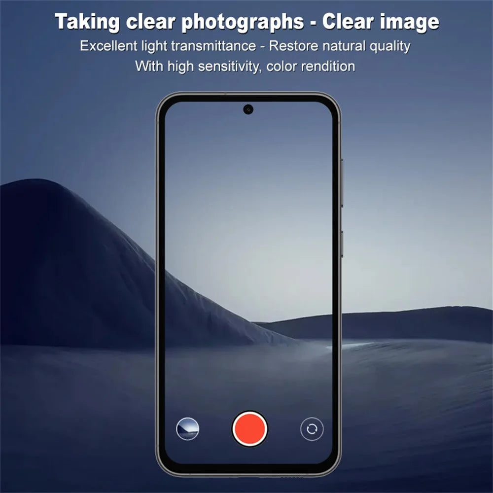 IMAK For Samsung Galaxy S23 FE Tempered Glass Camera Lens Protector + Acrylic Lens Cap (Black Circle Design) - 3